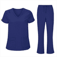 thumbnail image 1 of Gytharion Scrubs Sets for Women Short Sleeve V Neck Tops and Long Pants 2 Piece Outfits Lightweight Casual Workwear Nursing Uniform with Pockets, 1 of 3