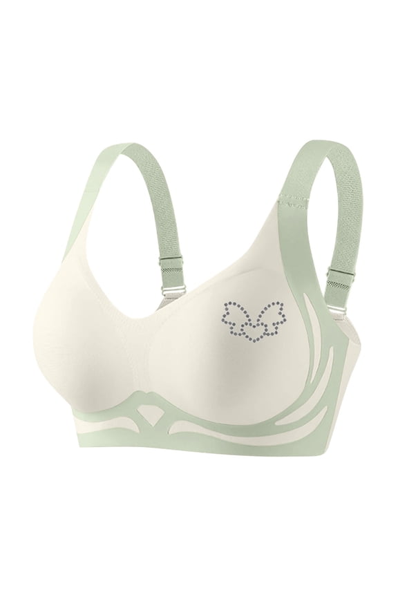 Seamless Sport Bras for Women Plus Size Stretch Breathable Wire-Free Gathering Push Up Yoga Bra Rhinestones Soft Support Full Coverage Bra with Adjustable Strap, M-4XL