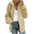 thumbnail image 1 of Gytharion Sherpa Fleece Jacket for Women Winter Long Sleeve Fuzzy Warm Outerwear Soft Cozy Zipper Lapel Coat Solid Loose Plush Jacket with Pockets, 1 of 6