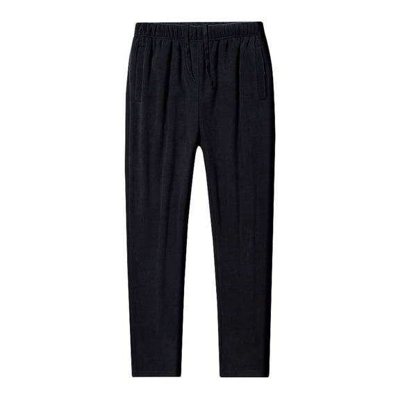Gytharion Sherpa Fleece Lined Warm Sweatpants for Men Winter Soft Comfy Straight Leg Fuzzy Lounge Pants Plus Size Solid Casual Drawstring Elastic Waisted Plush Pajama Pants with Pockets