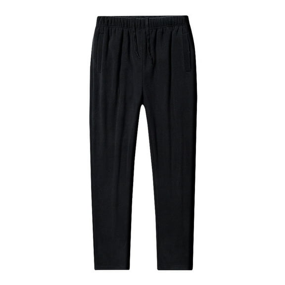 Gytharion Sherpa Fleece Lined Warm Sweatpants for Men Winter Soft Comfy Straight Leg Fuzzy Lounge Pants Plus Size Solid Casual Drawstring Elastic Waisted Plush Pajama Pants with Pockets