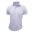 thumbnail image 1 of Gytharion Short Sleeve Workout Tops for Men Solid Color Turndown Collared Shirts Trendy Casual Mens T-Shirts, 1 of 4