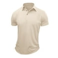 thumbnail image 1 of Gytharion Short Sleeve Workout Tops for Men Solid Color Turndown Collared Shirts Trendy Casual Mens T-Shirts, 1 of 4