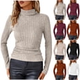 thumbnail image 1 of Gytharion Sweaters for Women Long Sleeve Slim Fit Ribbed Knit Blouses Soft Cozy Turtleneck Pullover Shirts Fall Winter Basic Layer Warm Underwear Tops, 1 of 5