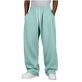 thumbnail image 1 of Gytharion Sweatpants for Men Solid Casual Straight-Leg Athletic Pants Loose Comfy Drawstring Elastic Waist Outdoor Jogger Pants with Pockets, 1 of 7