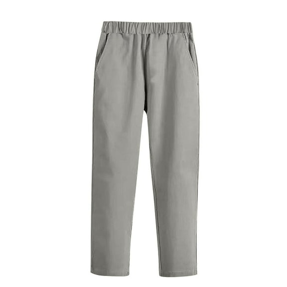 Gytharion Toddler Boys School Uniform Pants Fashion Casual Elastic Waist Flat Front Suit Trousers with Pockets Stretchy Slim Fit Straight Leg Dress Pants for Kids, 3-9 Years