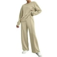 thumbnail image 1 of Gytharion Women 2 Piece Sweatsuit Sets Solid Casual Long Sleeve Crew Neck Pullover Sweatshirt with Long Pants Fall Outfits Sets Loose Cozy Lounge Sets for Women, 1 of 8