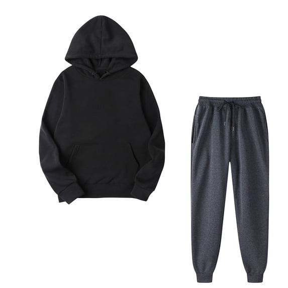 Gytharion Women's 2PC Fall and Winter Oversized Sweatsuits Solid Color Casual Hooded Track Suits Classic Pullover Hoodies and Drawstring Elastic Waist Jogger Pants