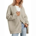 thumbnail image 1 of Gytharion Women's Button Front Knit Cardigans V Neck Drop Shoulder Long Sleeve Cardigan Sweaters Solid Color Sweater Cardigans, 1 of 7