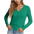 thumbnail image 1 of Gytharion Women's Button Front Knit Cardigans V Neck Long Sleeve Solid Color Cardigan Sweaters Fall Layering Sweater Cardigans, 1 of 7