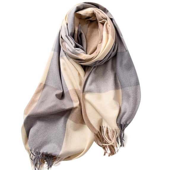 Gytharion Women's Color-blocking Winter Scarf Brushed Thick Long Fringed Neck Scarf Shawl Wrap Cold Weather Scarves