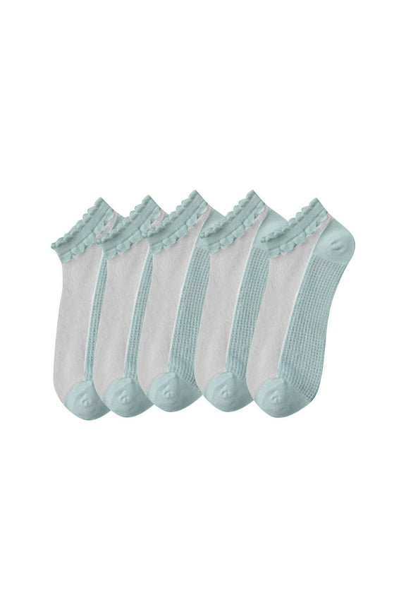 Women's Cotton Ankle Socks 5 Pairs Cute Low Cut Athletic Running Socks Comfy Breathable Thin No Show Socks