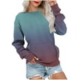 thumbnail image 1 of Gytharion Women's Crew Neck Sweatshirts Fashion Gradient Printed Casual Long Sleeve Pullover Tops Fall Loose Comfortable Front Pocket Sweatshirts for Women, 1 of 6