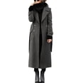 thumbnail image 1 of Gytharion Women’s Double Breasted Coats Lapel Long Sleeve Wool Jackets Solid Color Belted Winter Overcoats with Pockets, 1 of 5
