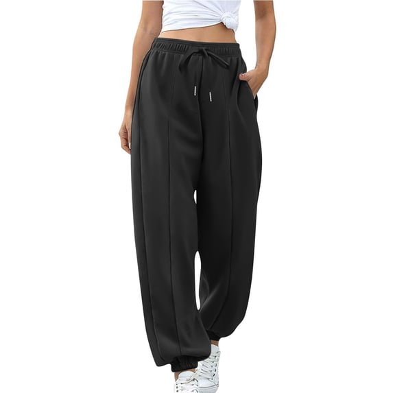 Gytharion Women's Fall Sweatpants with Pockets Fashion Casual Drawstring High Waisted Joggers Soft Cozy Cinched Hem Hip-hop Sweatpants for Women
