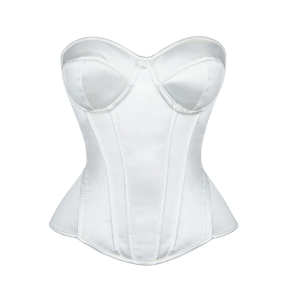 Gytharion Women's Fashion Strapless Boned Corsets Tummy Control Waist Slimming Bodyshapers Sweetheart Neck Padded Cups Back Lace Up Shapewear Tops for Evening Clubwear