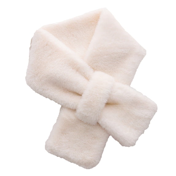 Gytharion Women's Faux Fur Scarf Pull Through Neck Warmer Plush Cross Tie Winter Scarf Collar