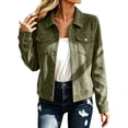 thumbnail image 1 of Gytharion Women's Faux Suede Shirt Jackets Button Front Turn Down Collar Jackets Long Sleeve Solid Color Casual Jackets with Pockets, 1 of 8