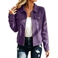 thumbnail image 1 of Gytharion Women's Faux Suede Shirt Jackets Button Front Turn Down Collar Jackets Long Sleeve Solid Color Casual Jackets with Pockets, 1 of 8