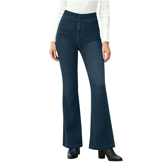 Gytharion Women's Flared Jeans Stretchy Slim Fit High Waisted Denim Pants Trendy Casual Gym Fitness Wide Leg Jeans for Women