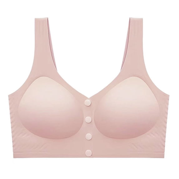 Gytharion Women's Front Closure Bras Solid Color Wide Straps Molded Cups Full Coverage Bras Everyday Support Underwire Bras