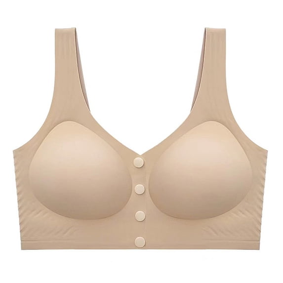 Gytharion Women's Front Closure Bras Solid Color Wide Straps Molded Cups Full Coverage Bras Everyday Support Underwire Bras