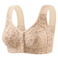 thumbnail image 1 of Gytharion Women's Front Closure Plus Size Bras Wireless Adjustable Bras Printed Comfortable Everyday Bras,36B/C-46B/C, 1 of 4