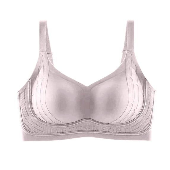 Gytharion Women's Full Coverage Bras Solid Color Breathable Mesh Wide Straps Wireless Bras Everyday Comfort Plus Size Bras