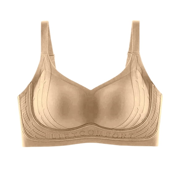 Gytharion Women's Full Coverage Bras Solid Color Breathable Mesh Wide Straps Wireless Bras Everyday Comfort Plus Size Bras
