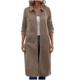 thumbnail image 1 of Gytharion Women's Full Zip Up Sweatshirts Fashion Solid Long Sleeve Lapel Overcoat Winter Loose Comfy Side Split Long Sweatshirt Jacket with Pockets, 1 of 5