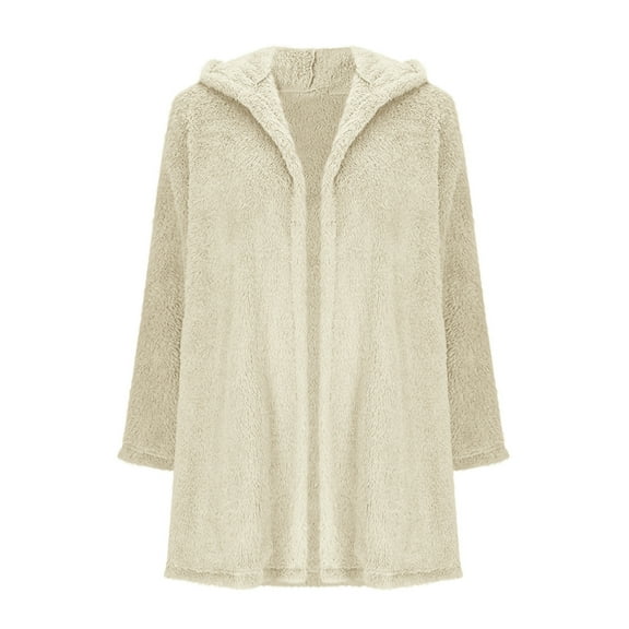 Gytharion Women's Fuzzy Fleece Cardigan Jackets Soft Comfy Long Sleeve Open Front Hooded Coat Winter Solid Casual Warm Fluffy Outerwear for Women