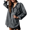 thumbnail image 1 of Gytharion Women’s Hooded Denim Jackets V Neck Button Down Jean Jackets Long Sleeve Relaxed Fit Casual Coats with Pockets, 1 of 5