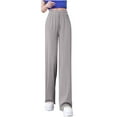 thumbnail image 1 of Gytharion Women's Ice Silk Lounge Pants Plus Size Solid Casual Elastic High Waist Drawstring Sleepwear Trousers Slim Fit Straight Leg Pajama Pants for Women, 1 of 7