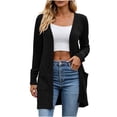 thumbnail image 1 of Gytharion Women's Longline Knit Cardigans Open Front Long Sleeve Cardigan Sweaters with Side Pockets Fall Winter Sweater Cardigans, 1 of 5