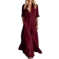 thumbnail image 1 of Gytharion Women's Loose Fit Shirt Dresses Collared Casual Style Versatile Maxi Dresses Long Length Comfortable Stylish Button Down Dresses, 1 of 3