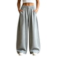 thumbnail image 1 of Gytharion Women's Loose Streetwear Sweatpants Draped Wide Leg Floor Length Joggers with Pockets Solid Color Elastic Waist Pleated Track Pants, 1 of 5