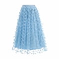 thumbnail image 1 of Gytharion Women's Maxi Skirts Trendy Solid Mesh 3D Butterfly Embellished Long Skirt Flowy A-Line Swing Elastic Waist Party Skirts for Women, 1 of 8