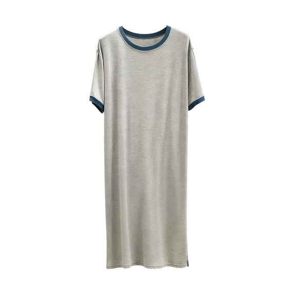 Gytharion Women's Modal Nightgown Solid Casual Crew Neck Pullover Sleepshirt Soft Comfy Short Sleeve Nightdress Lightweight Loose Long Sleepwear for Women