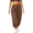 thumbnail image 1 of Gytharion Women's Multi Pockets Cuffed Sweatpants Solid Color Drawstring Elastic Waist Cargo Joggers Casual Fashion Track Pants with Pockets, 1 of 8