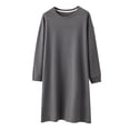 thumbnail image 1 of Gytharion Women's Nightgowns Solid Casual Crew Neck Pullover Sleepshirt Soft Comfy Long Sleeve Nightshirt Lightweight Loose Mid-Length Sleepwear Loungewear, 1 of 7