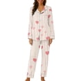 thumbnail image 1 of Gytharion Women's Pajama Sets Cute Heart Print Pj Sets 2 Piece Loungewear Outfits Long Sleeve Button Down Lapel Sleepwear and Sleep Pants Soft Comfy Pajamas Sets for Valentine's Day, 1 of 5