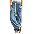 thumbnail image 1 of Gytharion Women's Plus Size Corduroy Pants High Waist Loose Fit Barrel Leg Trousers Drawstring Elastic Waist Casual Pants with Large Pockets for Fall, 1 of 6
