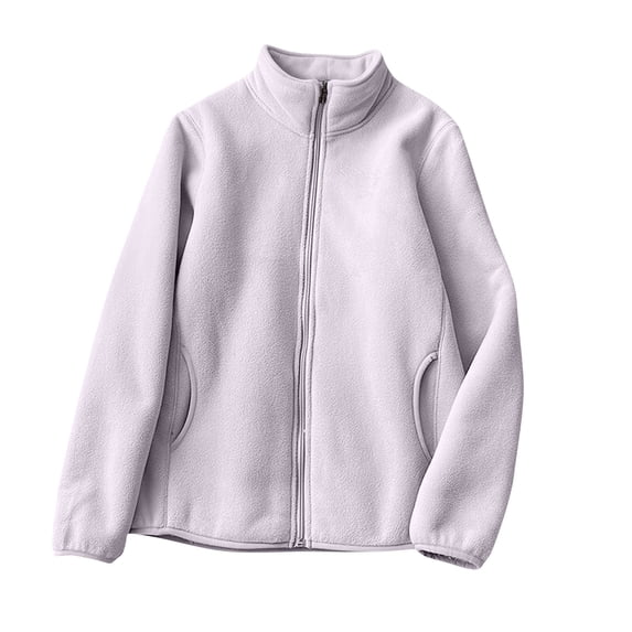 Gytharion Women’s Plus Size Fleece Jackets Full Zip Long Sleeve Stand Collar Coats Solid Color Warm Winter Jackets with Pockets