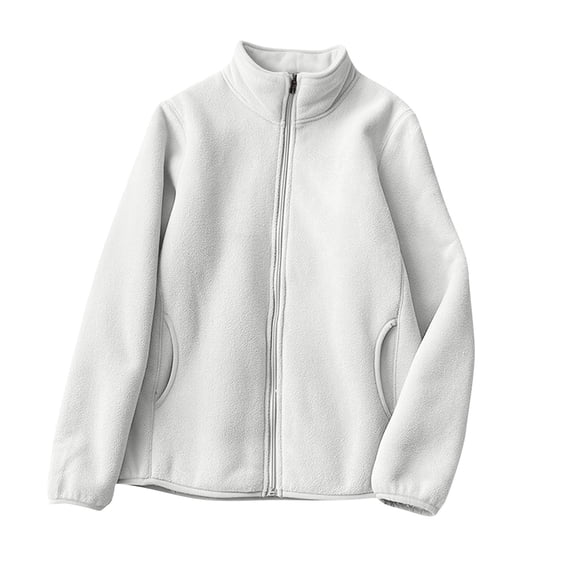 Gytharion Women’s Plus Size Fleece Jackets Full Zip Long Sleeve Stand Collar Coats Solid Color Warm Winter Jackets with Pockets