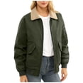 thumbnail image 1 of Gytharion Women’s Plus Size Fleece Jackets Zip Up Warm Lined Bomber Coats Turn Down Collar Long Sleeve Winter Jackets for Fall and Winter, 1 of 8