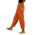 thumbnail image 1 of Gytharion Women's Plus Size Harem Pants Waffle Knit High Waist Tapered Trousers Side Slit Loose Fit Lounge Pants with Pockets for Travel, 1 of 5