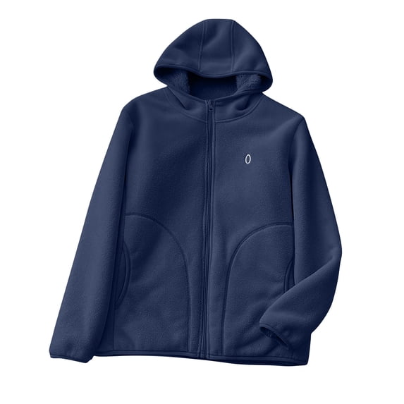Gytharion Women’s Plus Size Hooded Fleece Jackets Full Zip Long Sleeve Zip Up Coats Solid Color Warm Winter Coats with Pockets