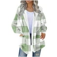 thumbnail image 1 of Gytharion Women's Printed Hooded Jackets Fashionable Long Sleeve Fuzzy Coat Winter Soft Comfy Fleece Warm Casual Outerwear with Pockets, 1 of 5