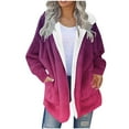 thumbnail image 1 of Gytharion Women's Printed Hooded Jackets Fashionable Long Sleeve Fuzzy Coat Winter Soft Comfy Fleece Warm Casual Outerwear with Pockets, 1 of 5