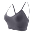 thumbnail image 1 of Gytharion Women's Ribbed Sports Bras Solid Color Wide Straps Flexible Support Seamless Bras Workout Comfort Wireless Bras, 1 of 7